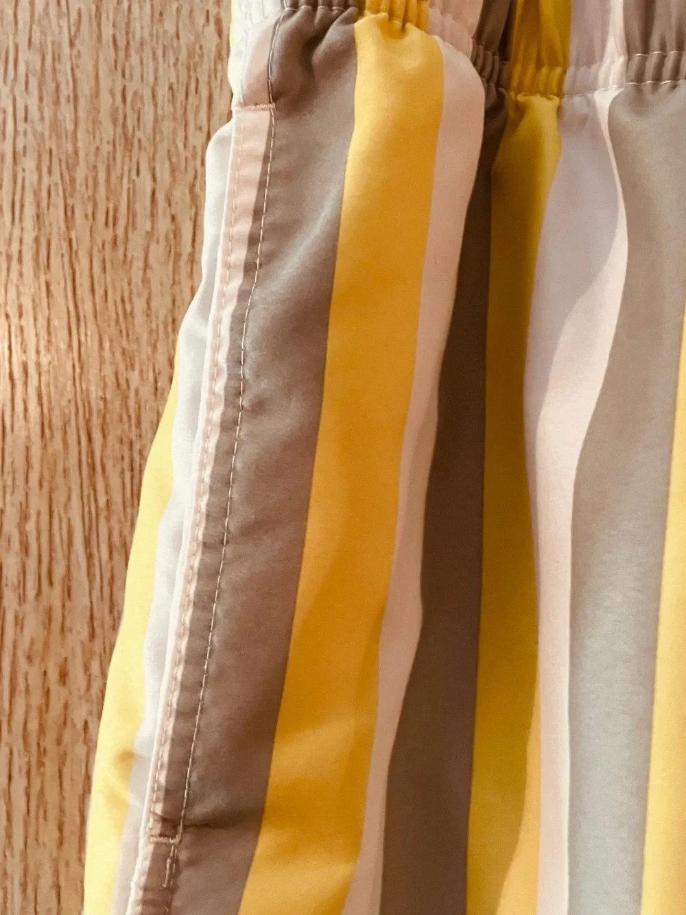 Goodfellow & Co Yellow and Gray Vertical Stripe Swim Trunks